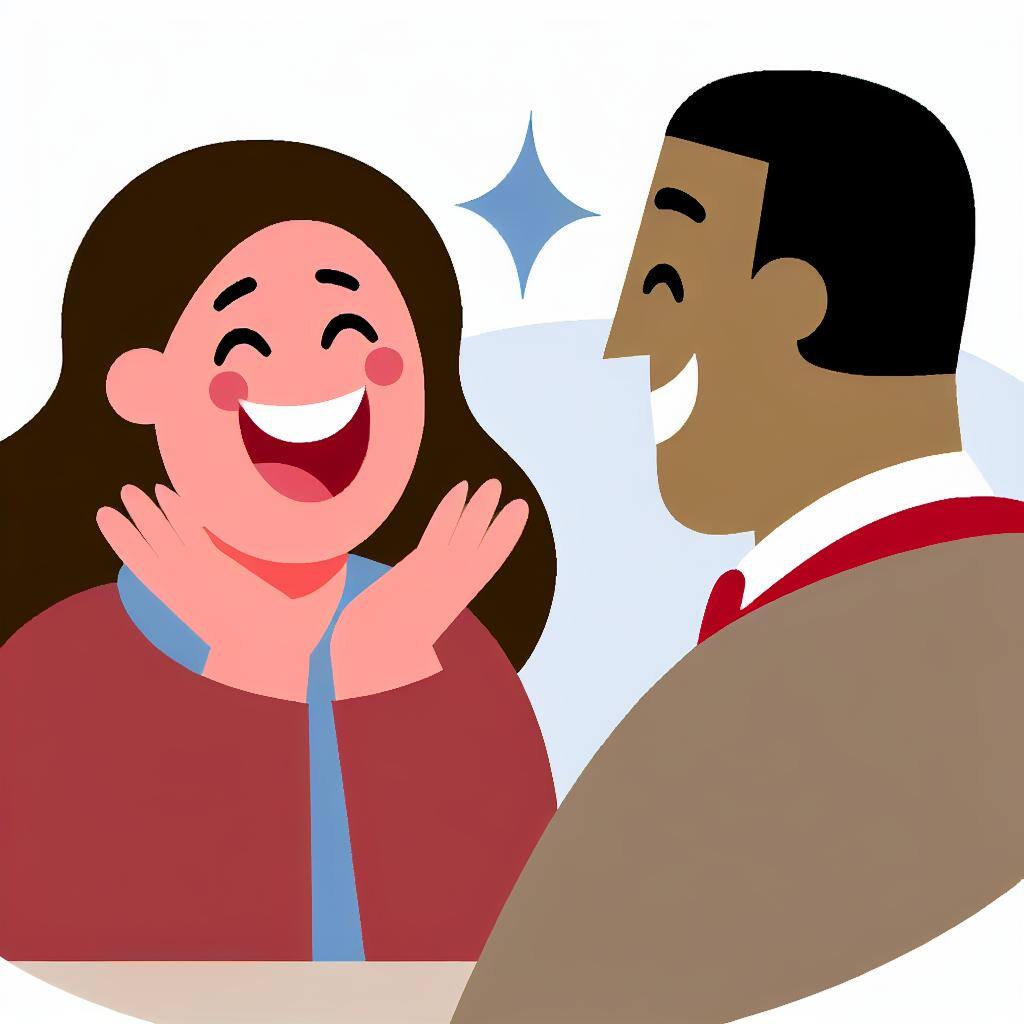 A happy customer chating with support team member